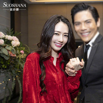 Winter with the same red gold velvet shirt top female Yang Mi Hong Kong flavor tide amazing married girl Jin Chen Ni Ni