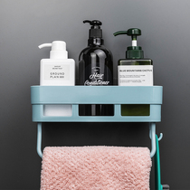 Bathroom non-perforated wall rack multifunctional plastic toilet towel storage rack Wall kitchen seasoning rack