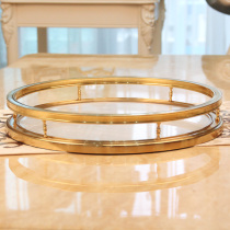 European style simple model room living room coffee table decorations storage tray metal glass mirror creative tray ornaments