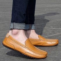 2022 New Spring Men Breaky Bean Shoes Men Leather Leisure Shoes Men Driving Shoes