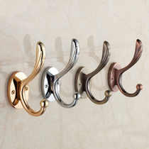 Gold and silver red ancient bronze cyan upscale hanging clothes hook hood hook single hook wall mounted hook double ditch free of punching and hanging clothes hook