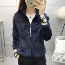 Both sides wear fleece clothing autumn and winter outdoor women's mountaineering sports clothing coral fleece windproof warm padded coat