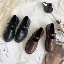Chao brand 2021 Autumn New thick-soled small leather shoes female British women single shoes female Korean version of Joker soft bottom womens shoes