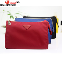 Red tadpole waterproof nylon multifunctional portable cosmetic bag storage bag cosmetic bag clutch Korean cute small