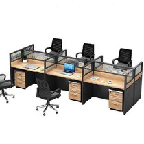  Finance front and rear horizontal row 2-person partition table Office desk 3-person staff table Simple and practical single-row teacher office