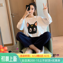 Japanese Gelato Pyjamas Woman Spring Autumn New Pure Cotton White Loose Students Net Red Two Suits Home Suits