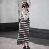 2022 autumn new girls dress autumn and winter big childrens sweater skirt suspender skirt Korean version ins wind skirt