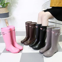 Korean Version Fashion High Cylinder Rain Shoes Women Drain Non-slip Dining Room Kitchen Work Water Shoes Outdoor Car Wash Buy Vegetable Rain Boots Woman