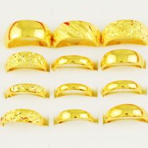 Fashionable sand gold star lovers pair to ring gold-plated eternal classic glossy mens and womens ring opening adjustable
