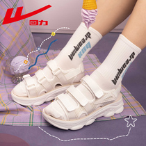 Huili sandals womens summer 2021 New Net red pop flat womens shoes Super fire Velcro Roman beach shoes