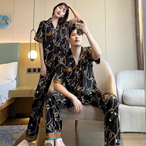Zengcheng Bai Tong couple pajamas ins spring and autumn short sleeve trousers thin home clothes