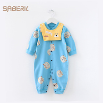 Small Shells Baby Boy Clothing One-piece Clothing Spring Autumn Pure Cotton Pyjamas New Male Baby Long Sleeve Climbing Clothes Girl Ha Clothes