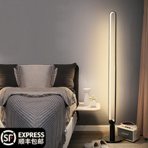 Floor lamp Living room Simple modern Nordic bedroom led bedside lamp Creative personality vertical net Red fishing lamp
