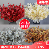 Simulation money leaf import eucalyptus Apple leaf wedding flower arrangement hotel soft dress beautiful Chen green plant leaf wedding silk flower