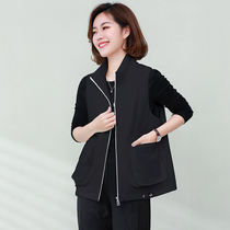 Short vest female mother fashion casual sleeveless jacket 2021 Spring and Autumn New loose vest waistcoat shoulder horse clip