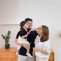 SASAs meatball sister parent-child outfit 2021 new trendy family of three short-sleeved t-shirt spring and summer mother and daughter outfit long-sleeved