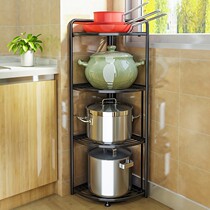 Kitchen multifunctional shelf tripod semi-circular balcony corner rack light household floor corner cabinet