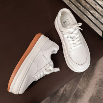 Cow Leather Small White Shoes Woman 2021 New thick bottom Head shoes Wenzhou womens shoes net red sports flat bottom casual board shoes