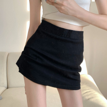 Sweet and hot girl little sub-anti-light workout wrap hip skirt woman 2022 summer new pure color high waist and half body short skirt