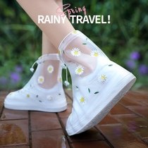 Silicone shoe cover waterproof non-slip children rain day rain thickened wear-resistant water boots rain boots cover rain foot cover women