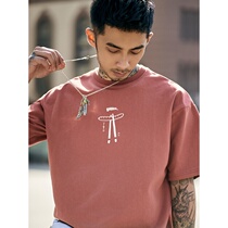Hong Kong Tide Card Day Department Cartoon Cartoon Cartoon Tshirt Trend Easy Round Collar Printed Short Sleeve Youth Half Sleeve Compassionate Man