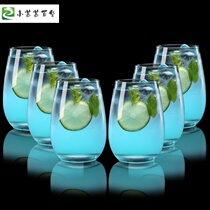Glass Cup household Set 6 heat-resistant drinking juice cup beer cup milk tea cup foreign wine cup creative Cup