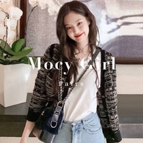 sandro asw knitted cardigan coat womens 2021 Autumn New French loose casual V-neck jacket