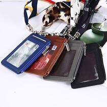 Work permit card set student school card bus access control identification bank card set badge 5 card position with zipper grid