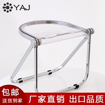 Nordic Transparent Small Stool Portable Home Mesh Red Creative Folding Short Stool Personality Medieval Acrylic Changing Shoes Stool