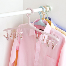  (2 packs)Creative 8 clips windproof buckle multi-function hanger Plastic clothes drying rack Socks underwear rack