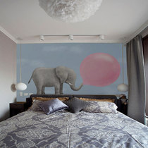 Cartoon childrens room custom non-woven wall painting girl boy bedroom background porch villa sofa background mural