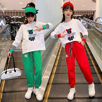 Girls spring suit network red 2022 new children spring and autumn clothes in the big childhood sports two pieces