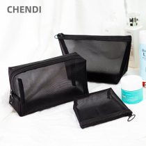  Mesh cosmetic bag womens portable small skin care products storage travel 2021 new super fire transparent mini lipstick bag