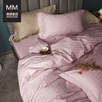 Brief about four sets of long suede cotton 100 sheets of bed sheet American Pure Cotton Bed Bedding Summer Bed