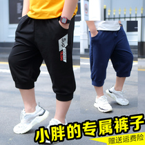 Fat Boy Seven Pants Summer Clothing Thin gattening up CUHK Scout Loose Sports Pants Elastic Children Shorts Outwear