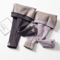  Girls  leggings plus velvet thickening autumn and winter one-piece velvet outer wear foreign style Korean childrens clothing childrens pants trousers tide