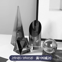 Nordic model room soft decorations ornaments simple modern European home porch table crystal glass artwork