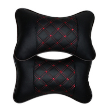Car headrest Neck pillow A pair of pillows Memory cotton waist cushion fashion shake sound net red car supplies