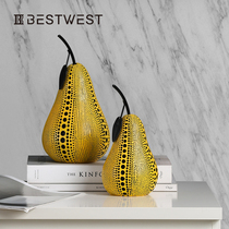 Yellow-faced apple pear round black dot decoration decoration model room living room handicraft decoration creative simple modern