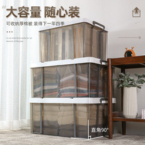 Thickened New Friend Resistant Storage Box Clothes Quilts Finishing Box Vehicular Toys Right Angle Transparent Tea Color Containing Box