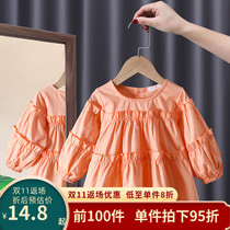 Girls Shirts 2022 Spring and Autumn New Childrens Western-style Baby Shirts Baby White Shirts Cotton Long Sleeve Shirts Autumn