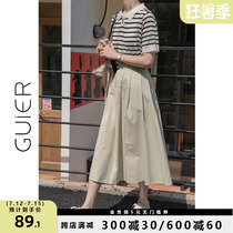 GUIER card with its color half body dress 2022 new summer slim fit high waist a large swing dress for children