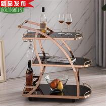 Light extravagant dining car Home winery Commercial small cart k Three layers trolley to collect tea water hotel stainless steel moving