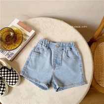 Girl Denim Shorts 2022 New CUHK Child Summer Girl Foreign Air Jeans Wear Thin childrens pants