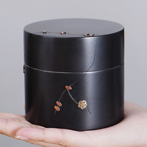 Ban Xilong handmade tin tea pot Pure tin pot embedded copper sealed tea storage pot gift box gift home