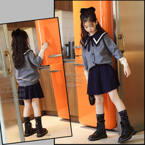  Belan Senma 2020 autumn and winter new girls cashmere sweater suit short skirt Korean college style two-piece suit