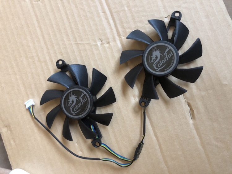 New Ball Bearings Fan Seven Rainbow GTX1050Ti Lingo Shark Graphics Card Fan Brand New Non-Secondhand Dismantling Machine