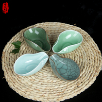 Promotion Longquan Celadon tea spoon Tea separator Tea set Kung Fu ceramic tea ceremony tea ceremony zero matching tea lotus tea shovel