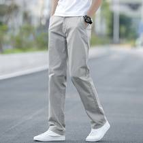 Tide brand pants mens loose straight trousers New Korean trend Joker spirit guy cotton mens casual pants