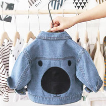 Childrens autumn cute cartoon printed denim jacket in small childrens baby short fashionable wild jacket 5809